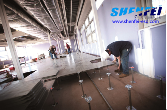 防靜電地板現場施工圖